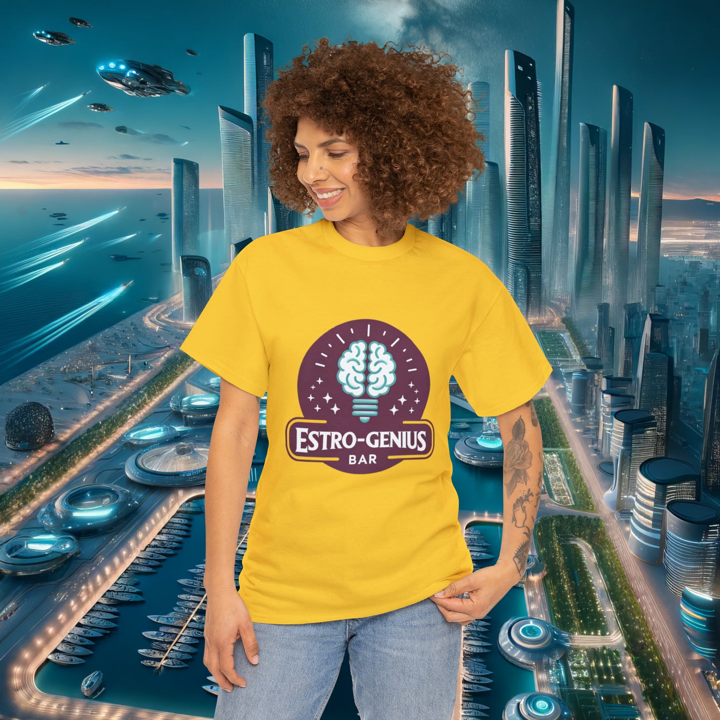 Estro-Genius Bar Unisex Cotton Tee