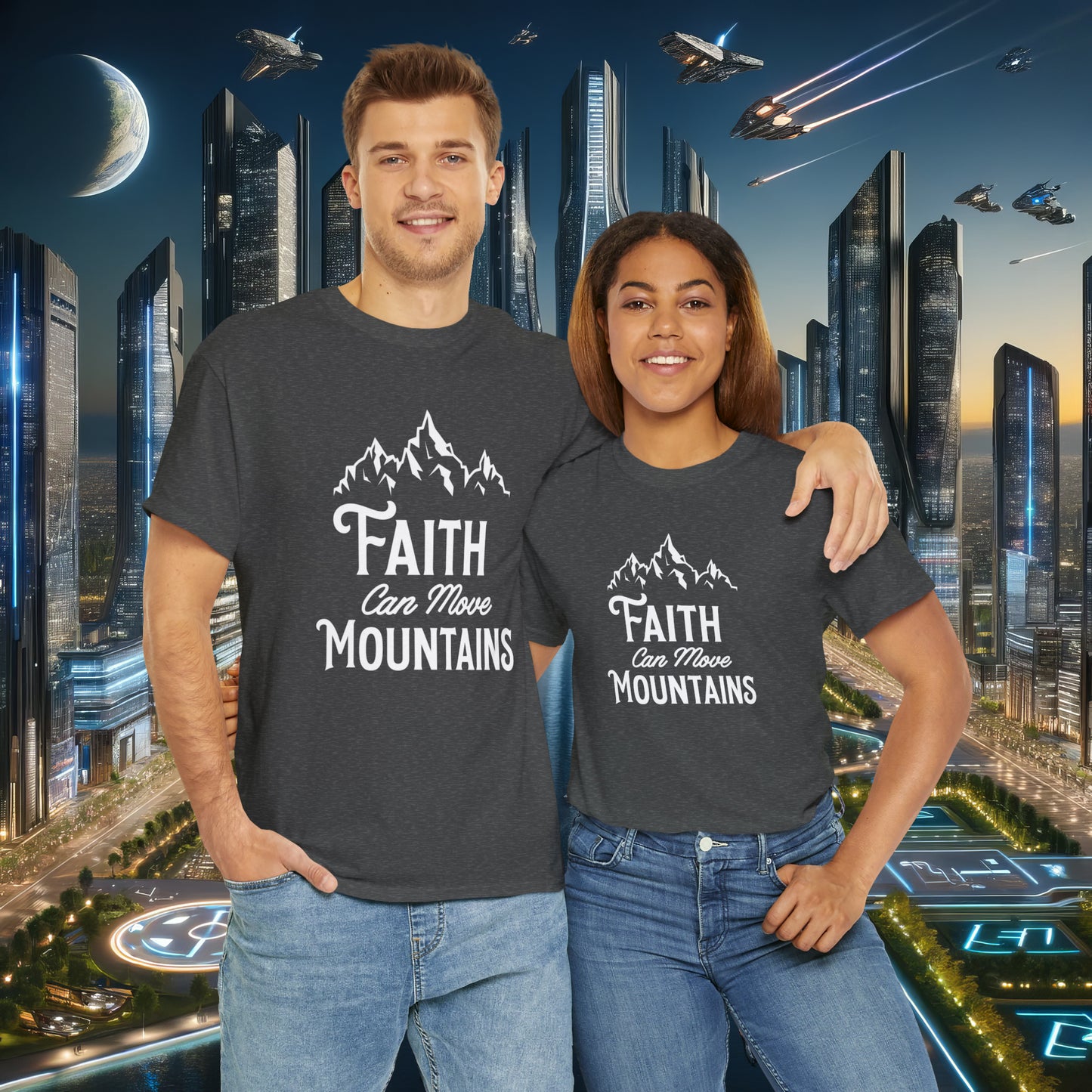 Faith Can Move Mountains Unisex Cotton Tee