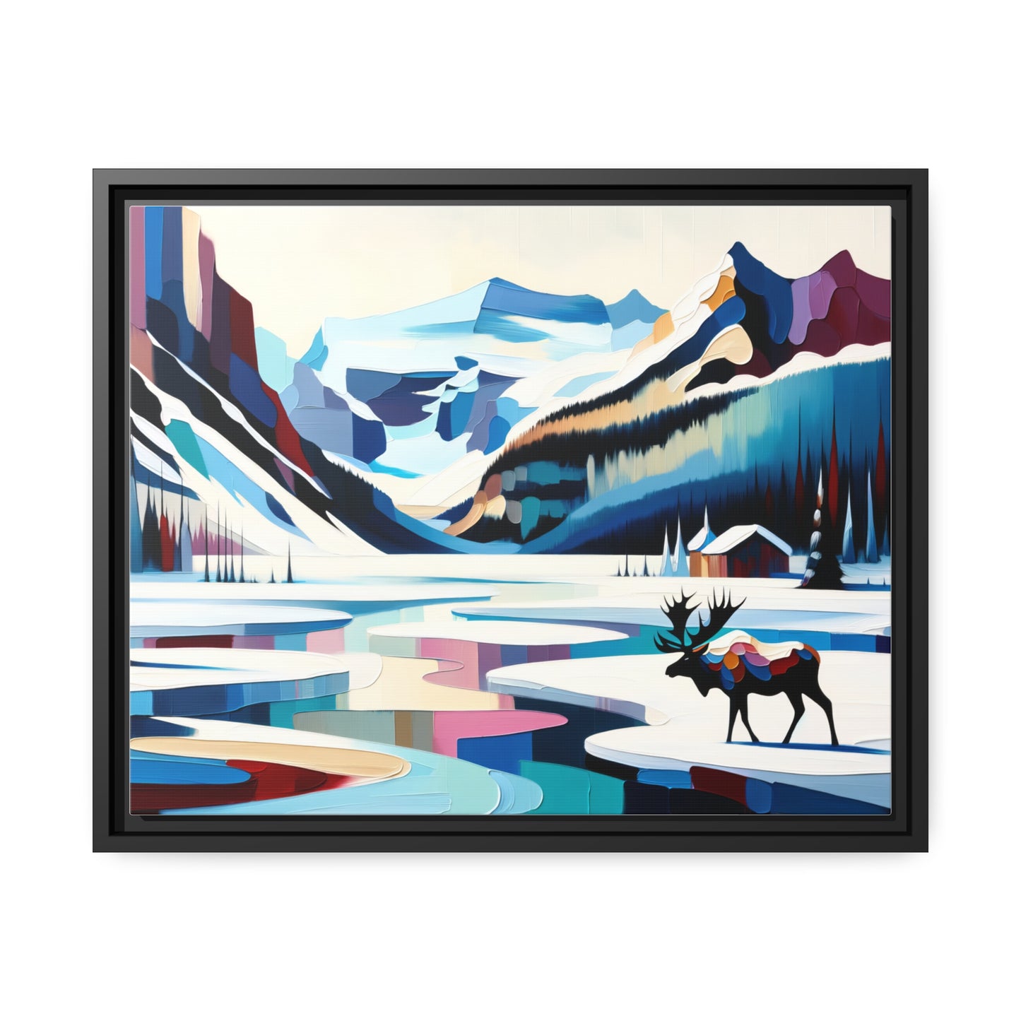 Majestic Moose Matte Canvas, Black Frame