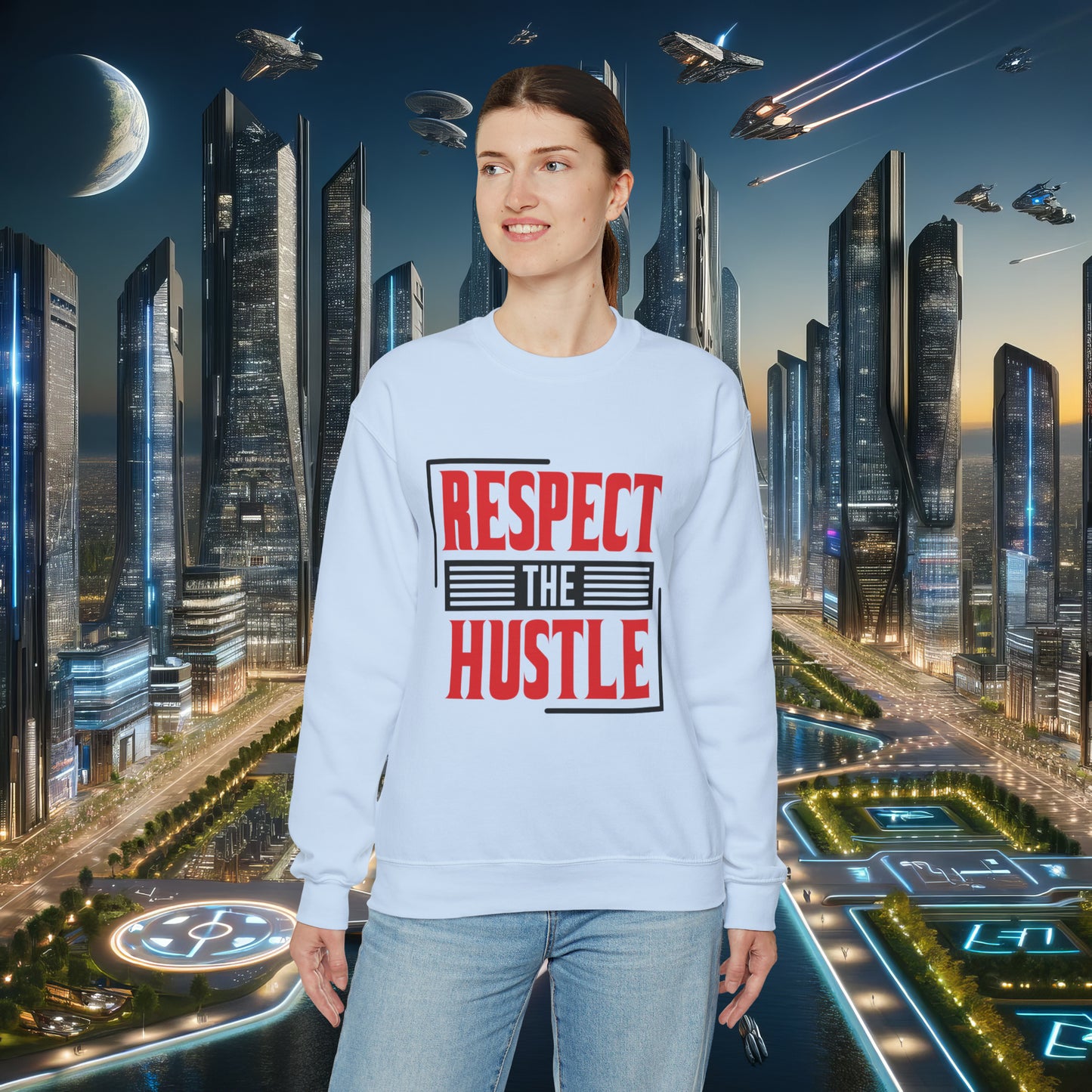 Respect The Hustle Unisex Crewneck Sweatshirt