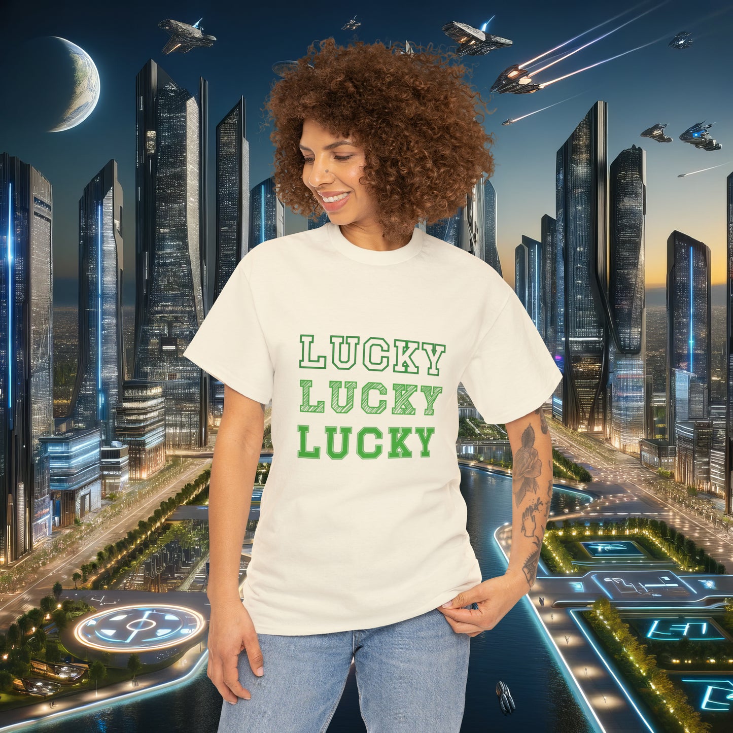 Triple Lucky Unisex Cotton Tee | St Patrick's Day