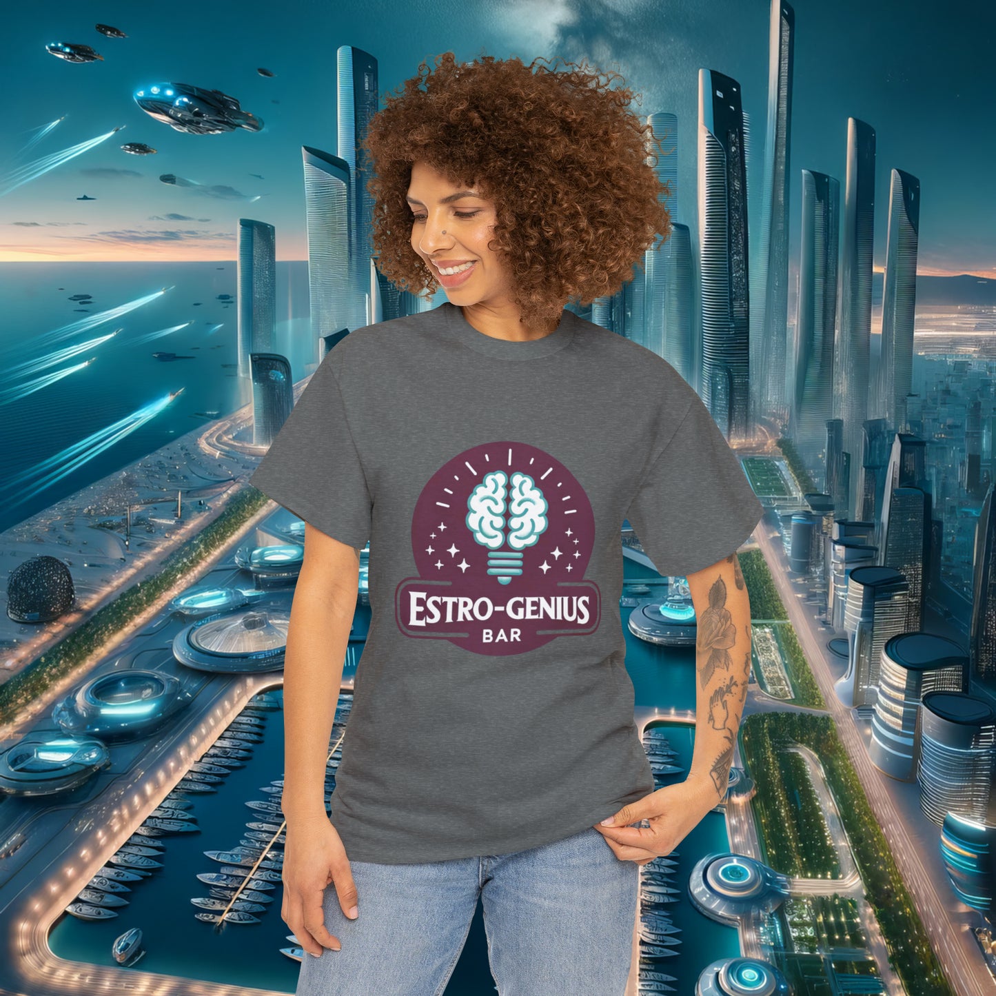 Estro-Genius Bar Unisex Cotton Tee