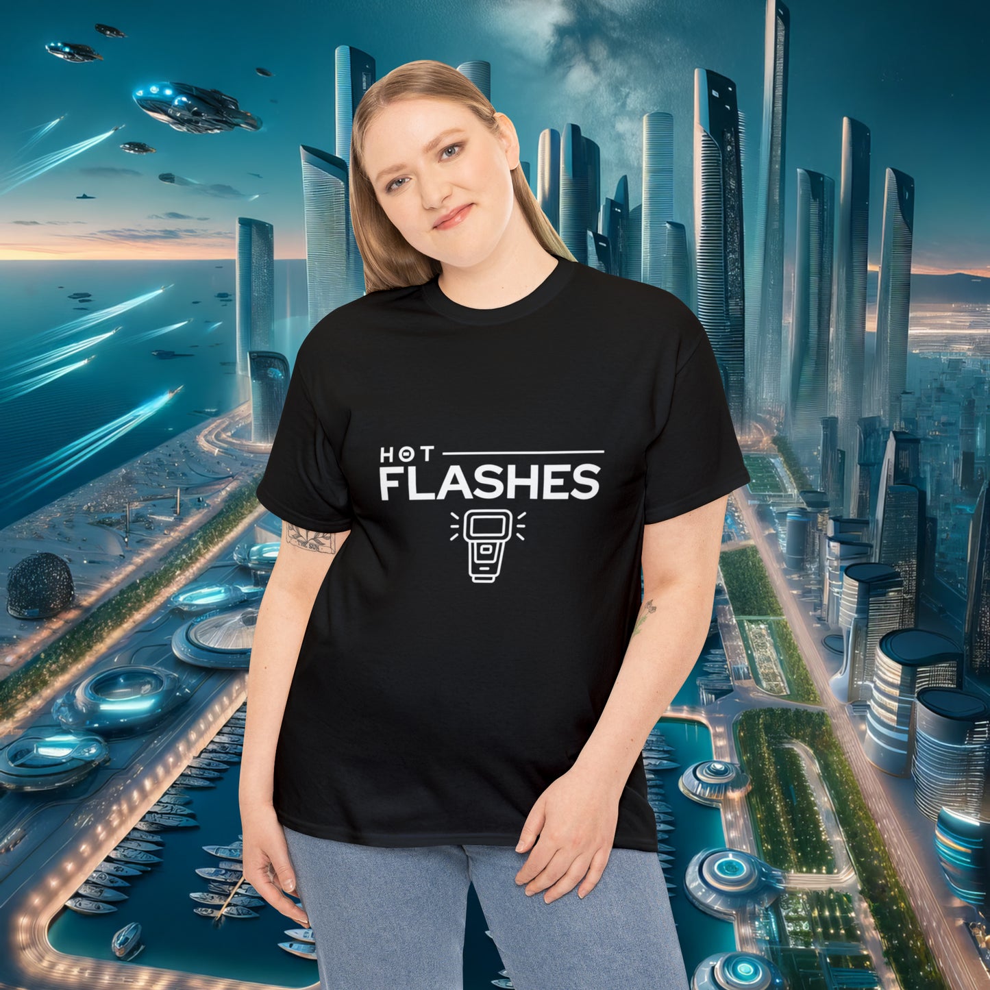 Unisex Hot Flashes Cotton T-Shirt - Humor in Comfort