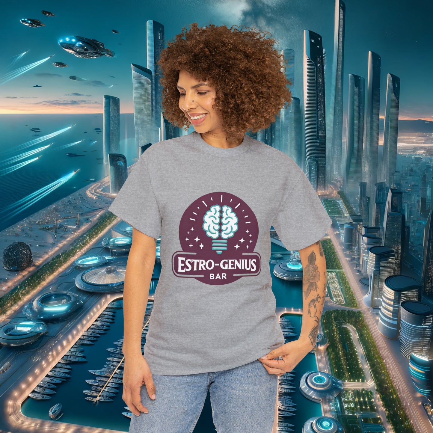 Estro-Genius Bar Unisex Cotton Tee