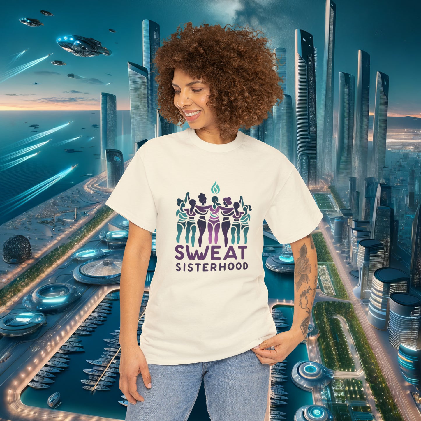 Sweat Sisterhood Empowerment Unisex Cotton Tee