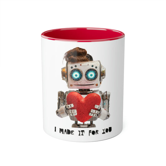 I made It For You Cute Robot Accent Mug