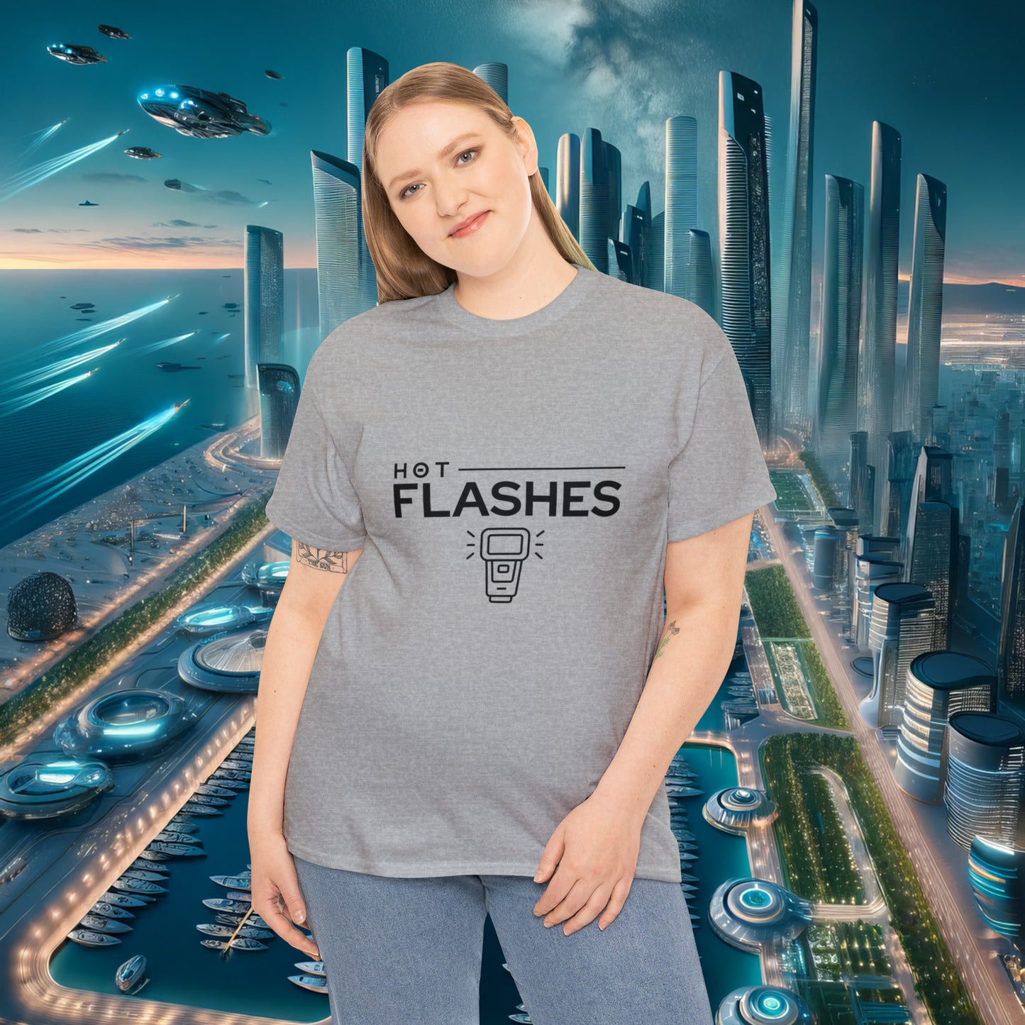 Unisex Hot Flashes Cotton T-Shirt - Humor in Comfort