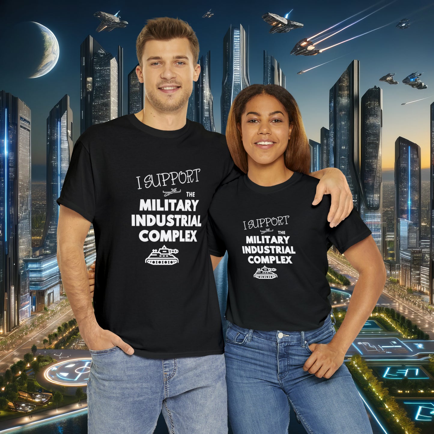 I Support The Military Industrial Complex Unisex Cotton Tee