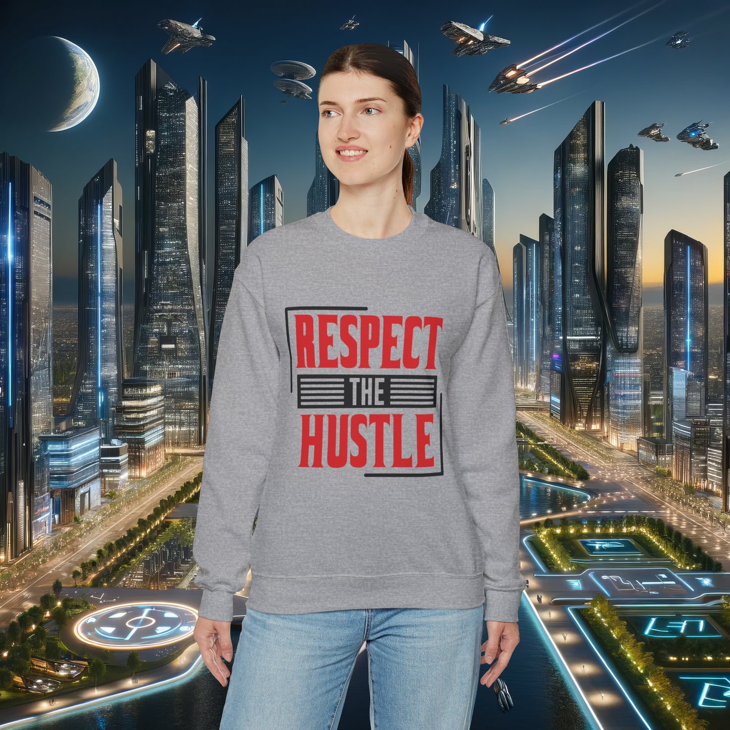 Respect The Hustle Unisex Crewneck Sweatshirt