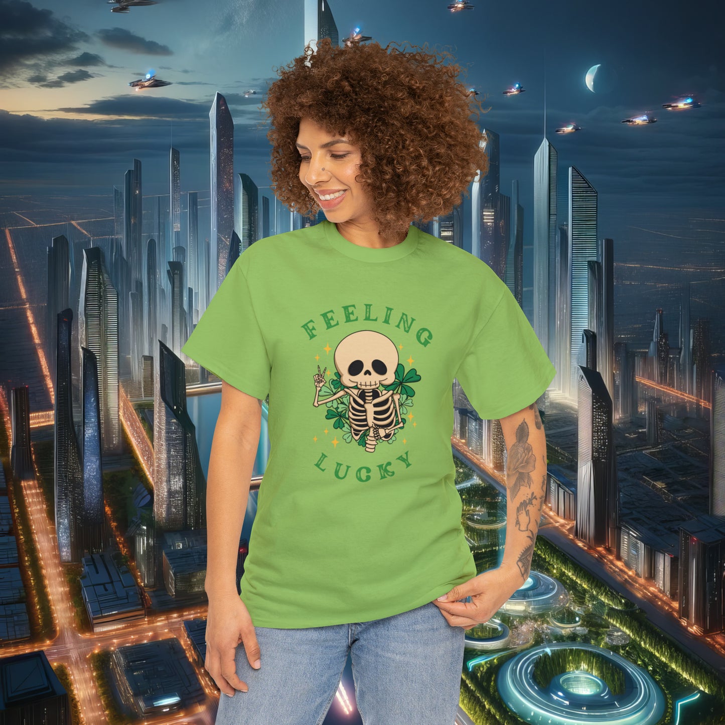 Felling Lucky St Patrick's Day Unisex Cotton Tee