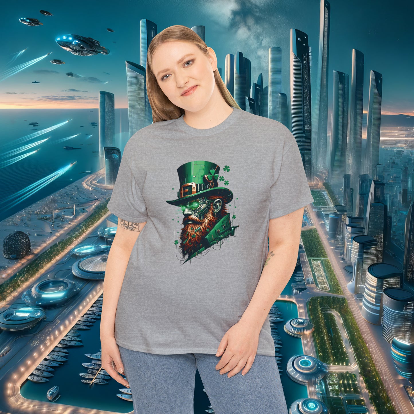 Techno Leprechaun Unisex Cotton Tee