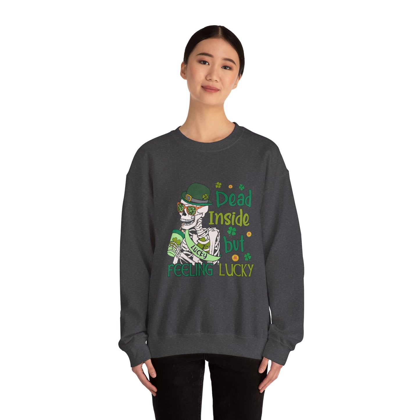 Dead Inside But Feeling Lucky | Unisex Crewneck Sweatshirt