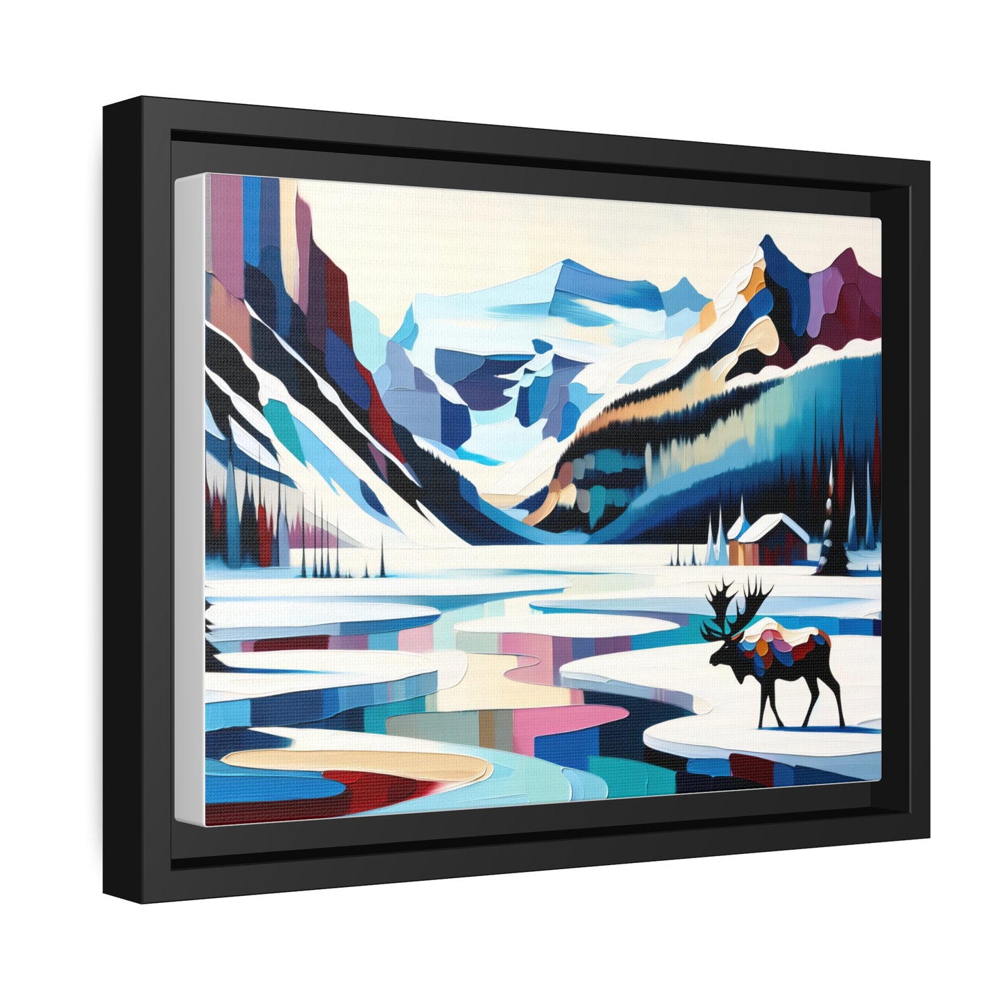 Majestic Moose Matte Canvas, Black Frame