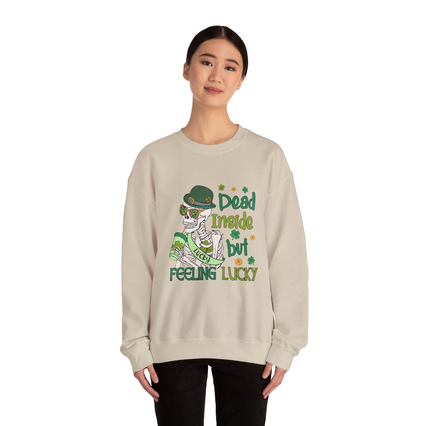 Dead Inside But Feeling Lucky | Unisex Crewneck Sweatshirt