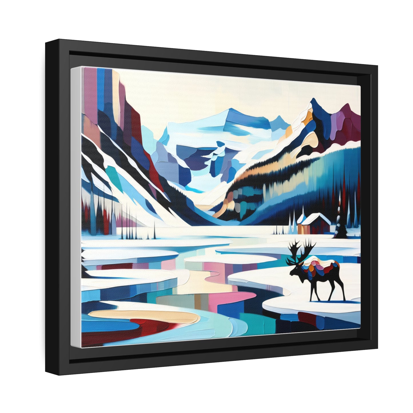 Majestic Moose Matte Canvas, Black Frame