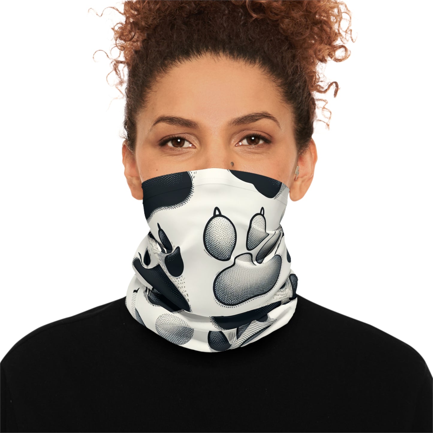 Stylish and Comfortable Cat Paw Print Neck Gaiter for Outdoors, Unique Cat Paw Custom Print Neck Gaiter, Lightweight Neck Tube