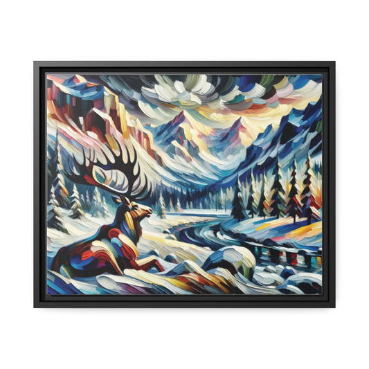 Majestic Elk Matte Canvas, Black Frame