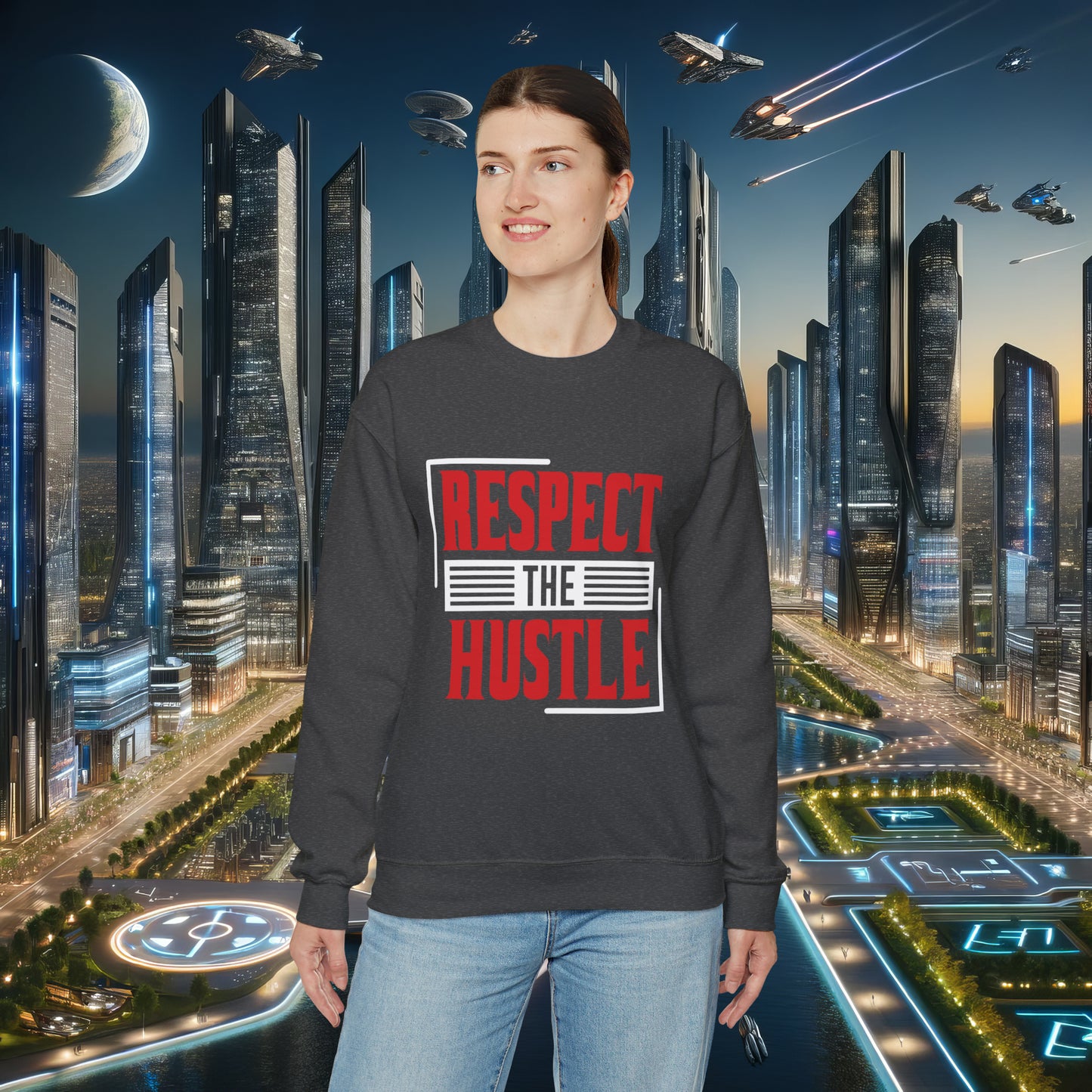 Respect The Hustle Unisex Crewneck Sweatshirt