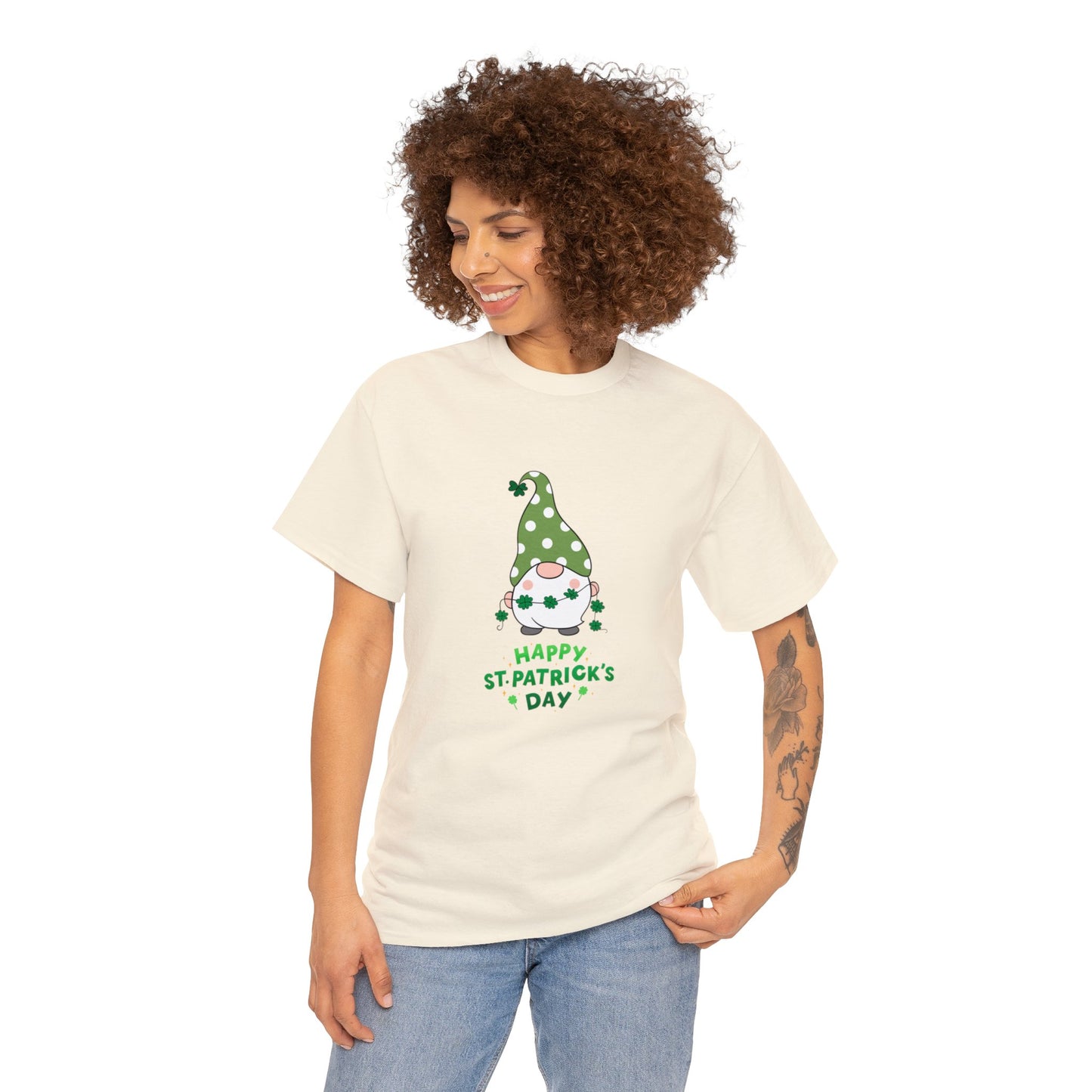 St Patrick's Day Gnome Unisex Cotton Tee