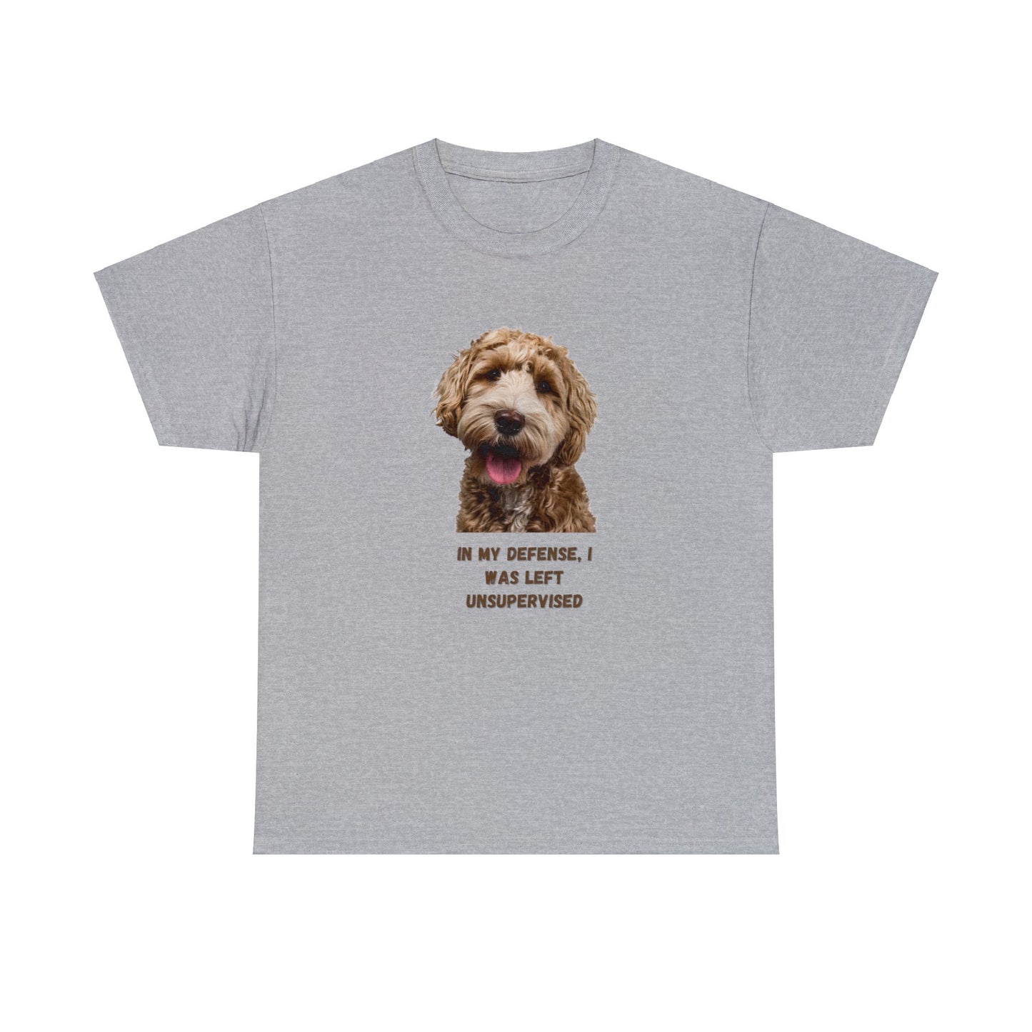 In My Defense Doodle Dog Unisex Heavy Cotton Tee