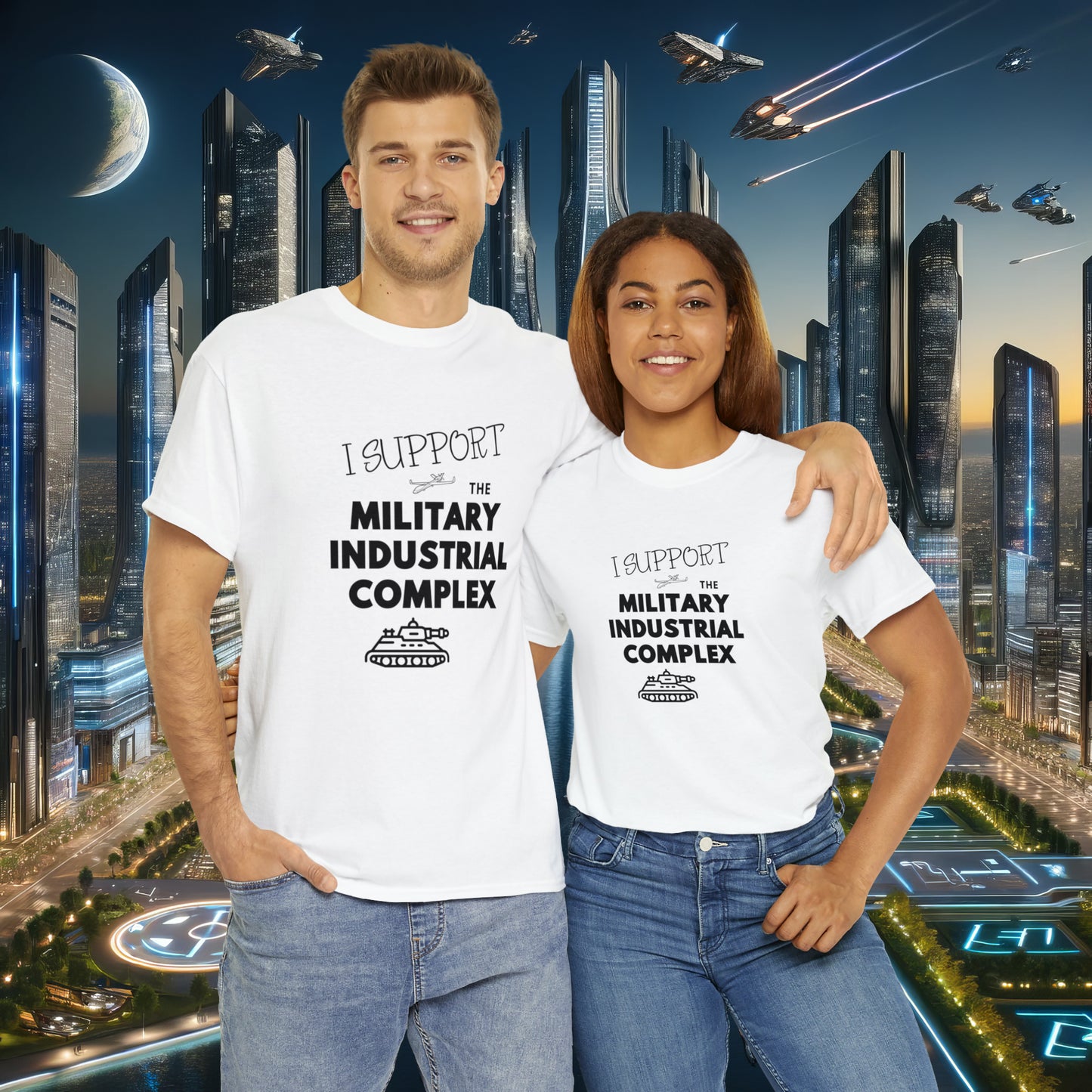 I Support The Military Industrial Complex Unisex Cotton Tee