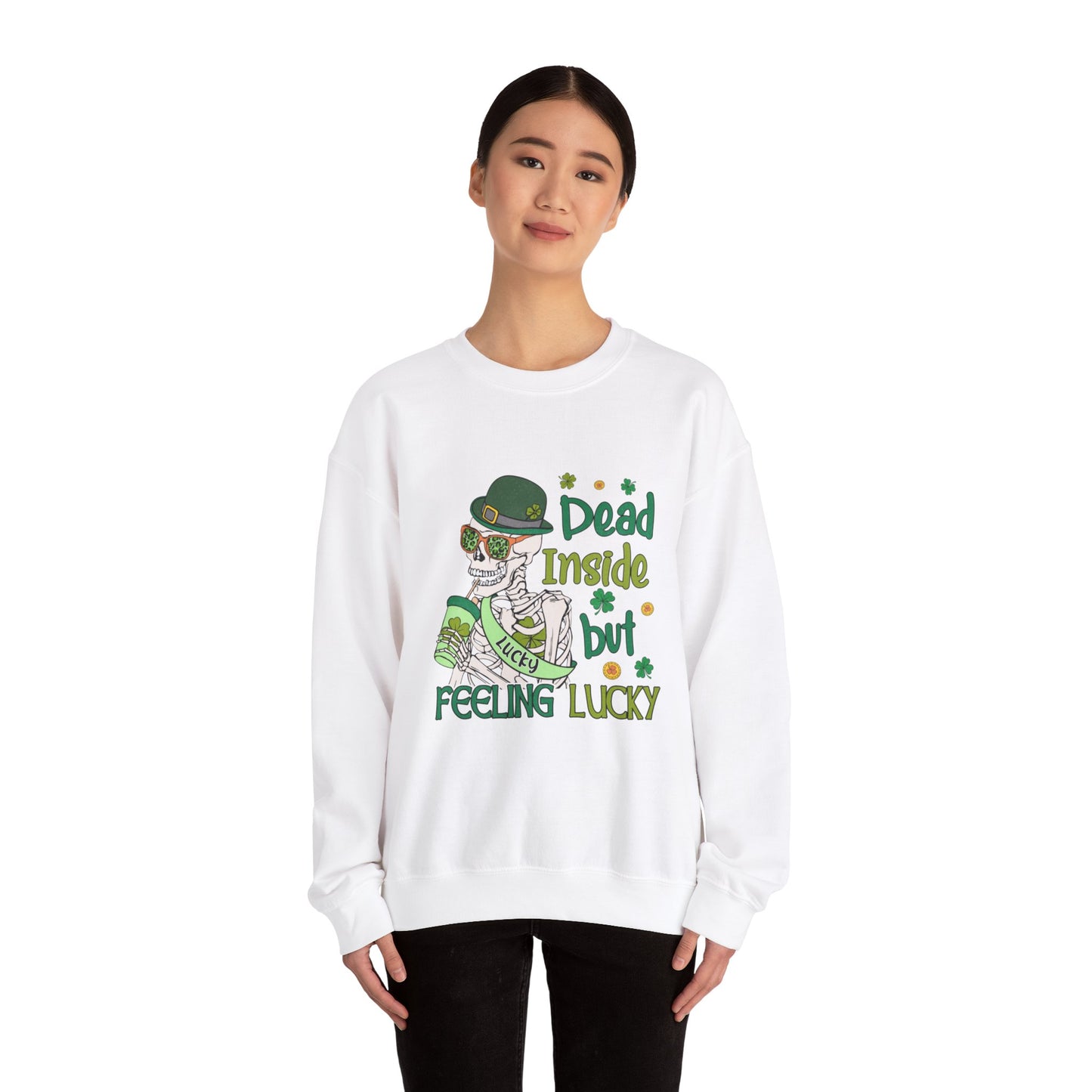 Dead Inside But Feeling Lucky | Unisex Crewneck Sweatshirt