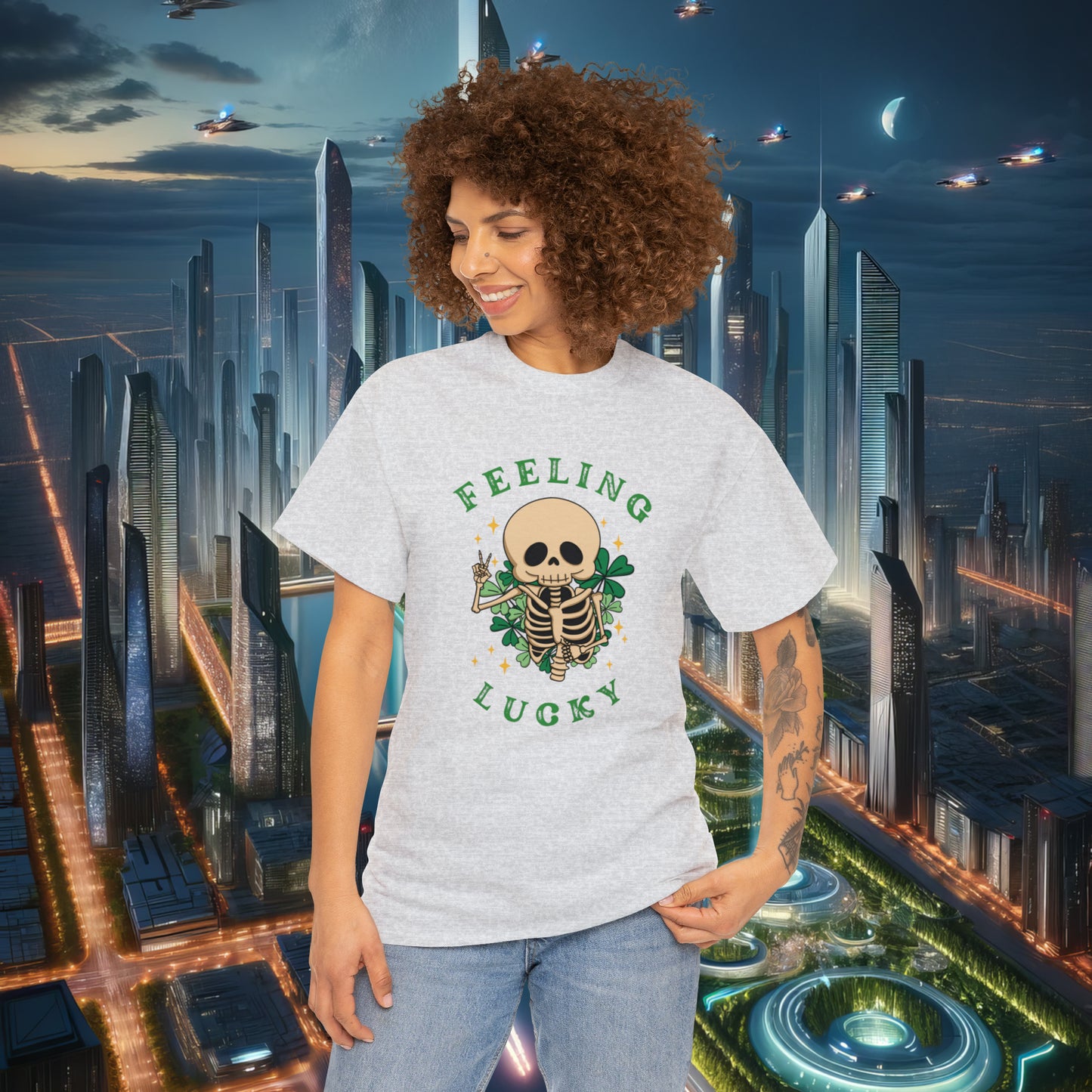 Felling Lucky St Patrick's Day Unisex Cotton Tee