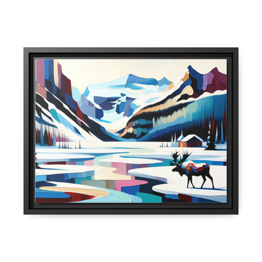 Majestic Moose Matte Canvas, Black Frame