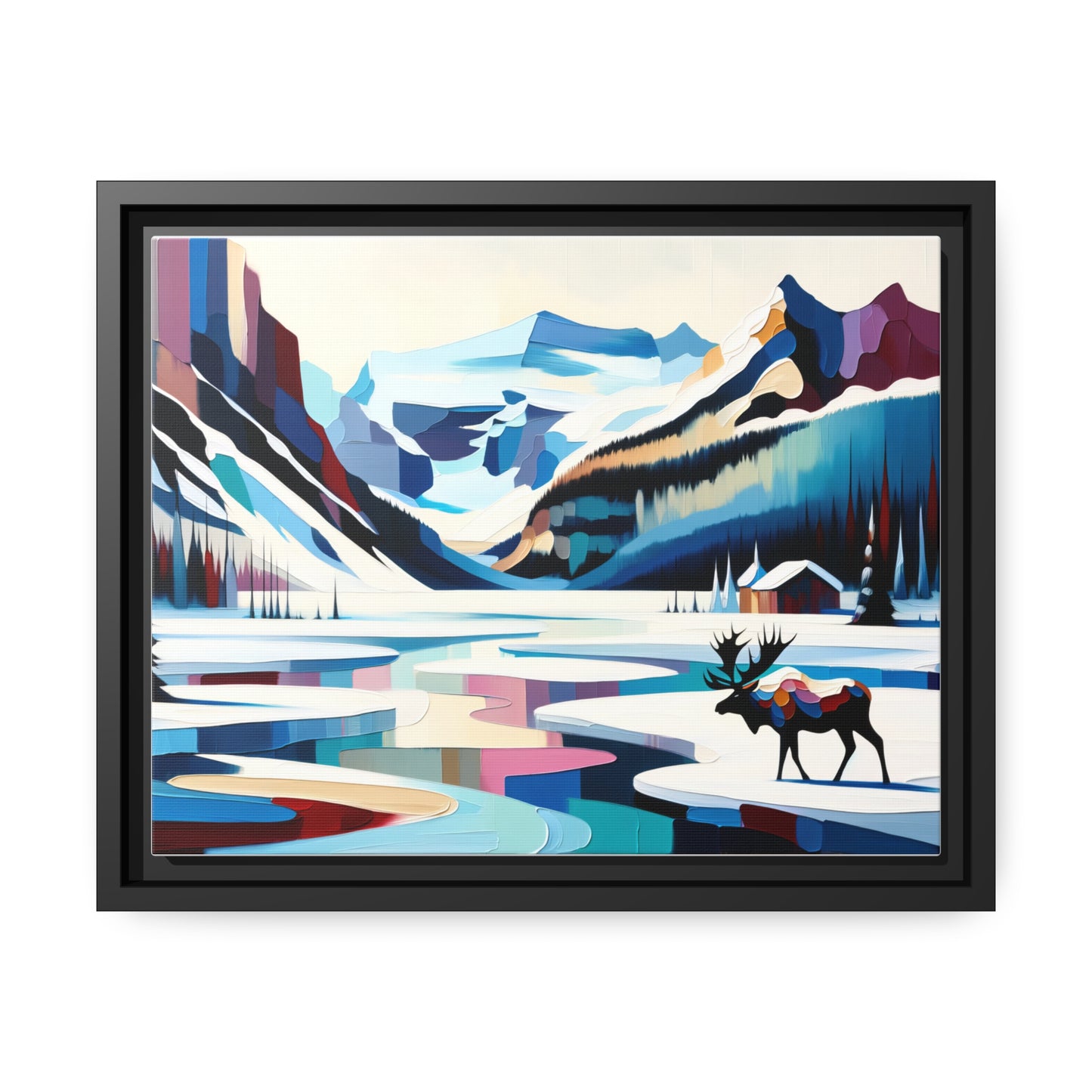 Majestic Moose Matte Canvas, Black Frame