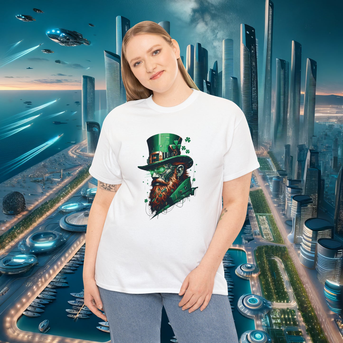 Techno Leprechaun Unisex Cotton Tee