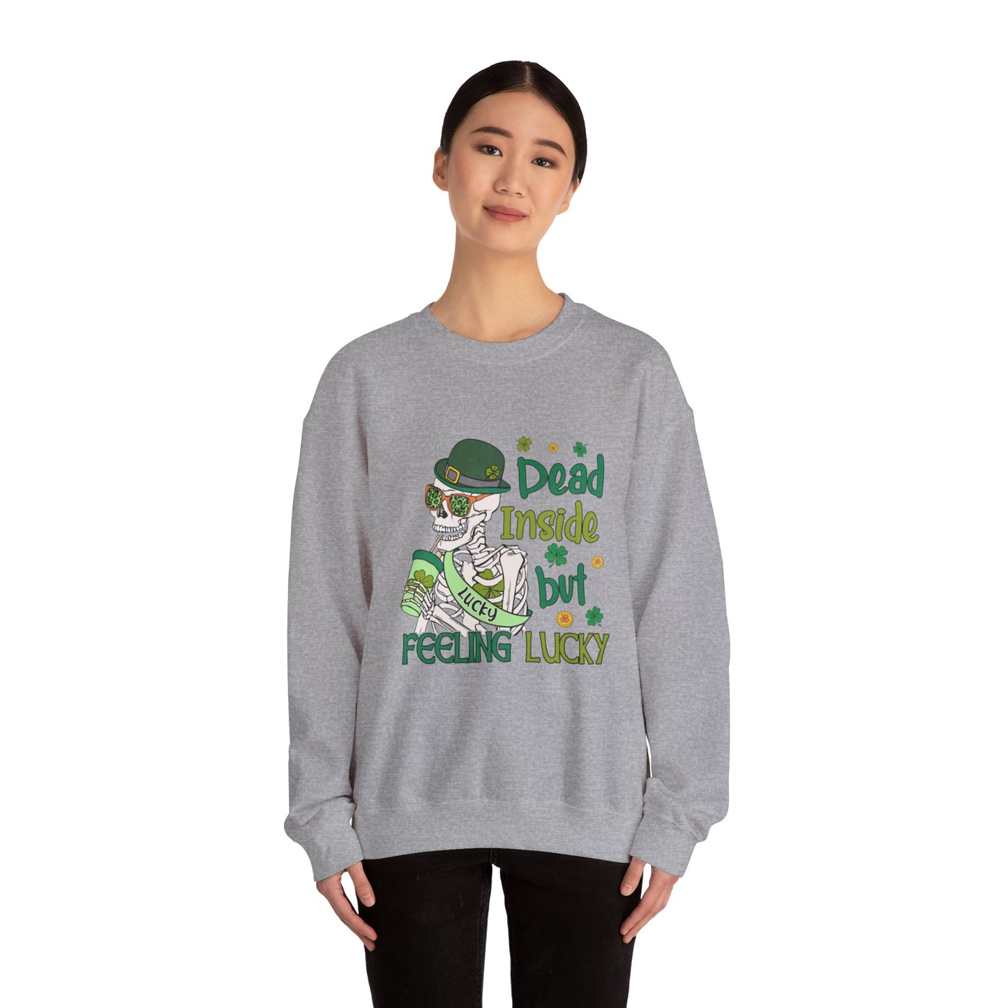 Dead Inside But Feeling Lucky | Unisex Crewneck Sweatshirt