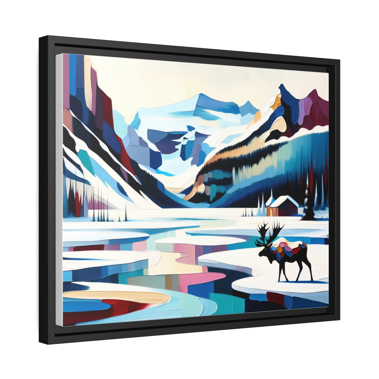 Majestic Moose Matte Canvas, Black Frame