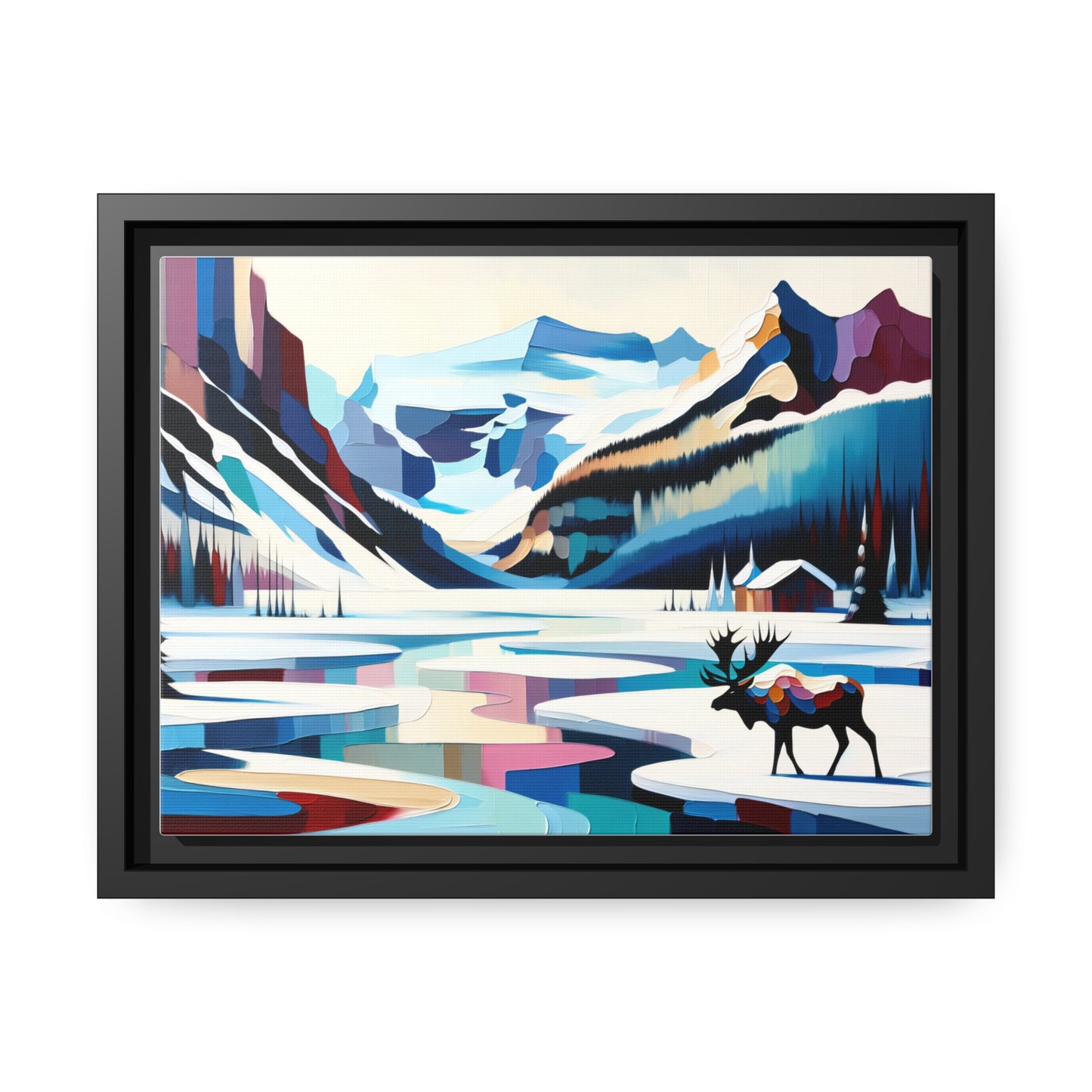 Majestic Moose Matte Canvas, Black Frame