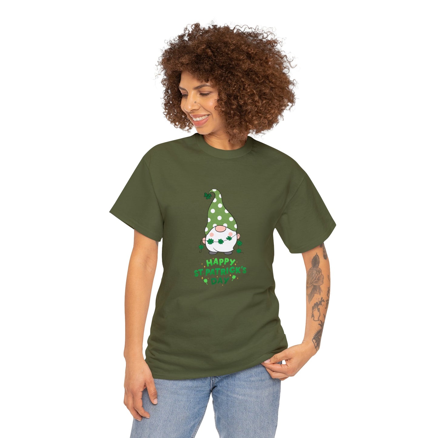 St Patrick's Day Gnome Unisex Cotton Tee