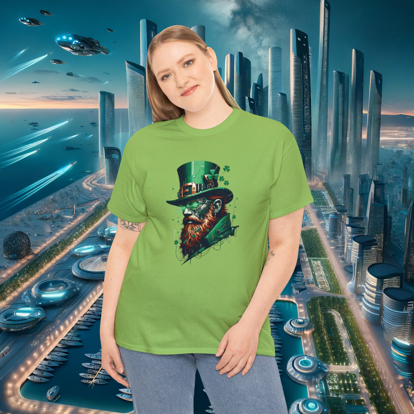 Techno Leprechaun Unisex Cotton Tee