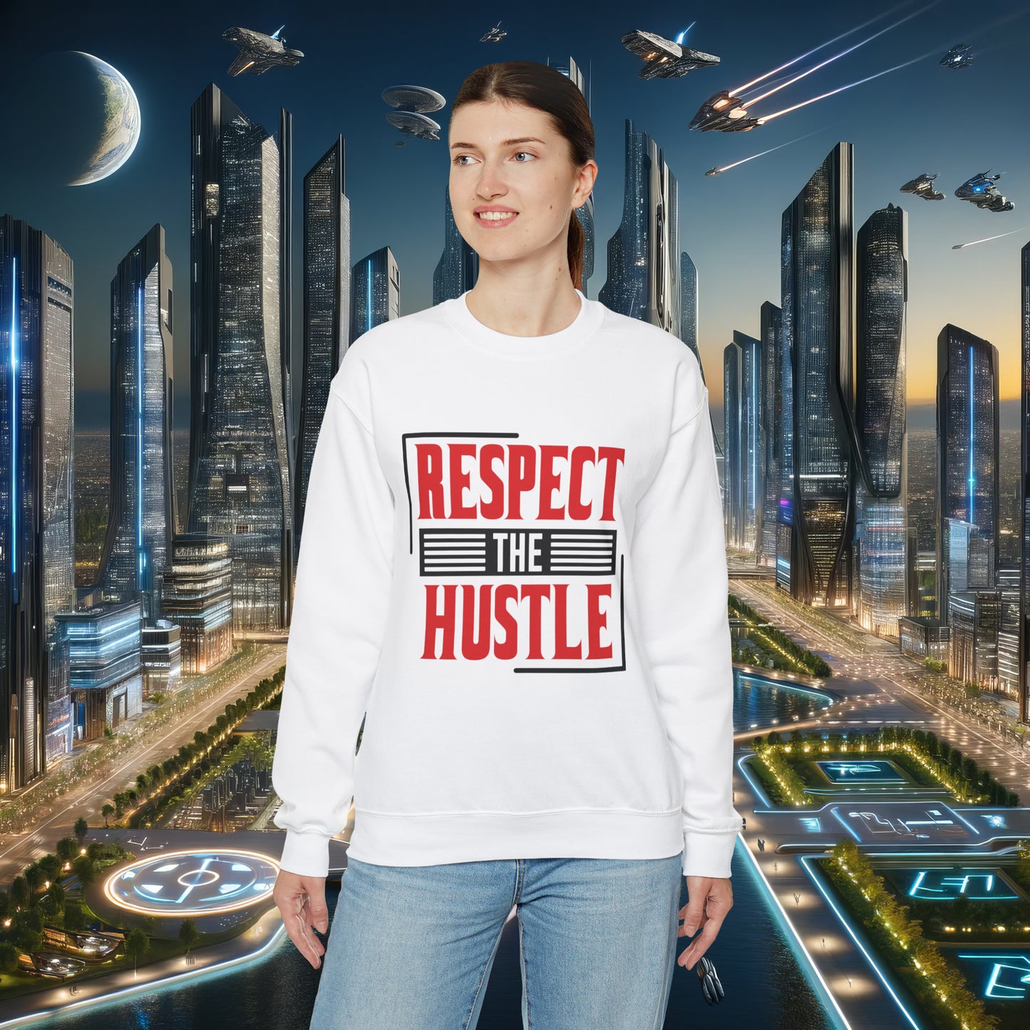 Respect The Hustle Unisex Crewneck Sweatshirt