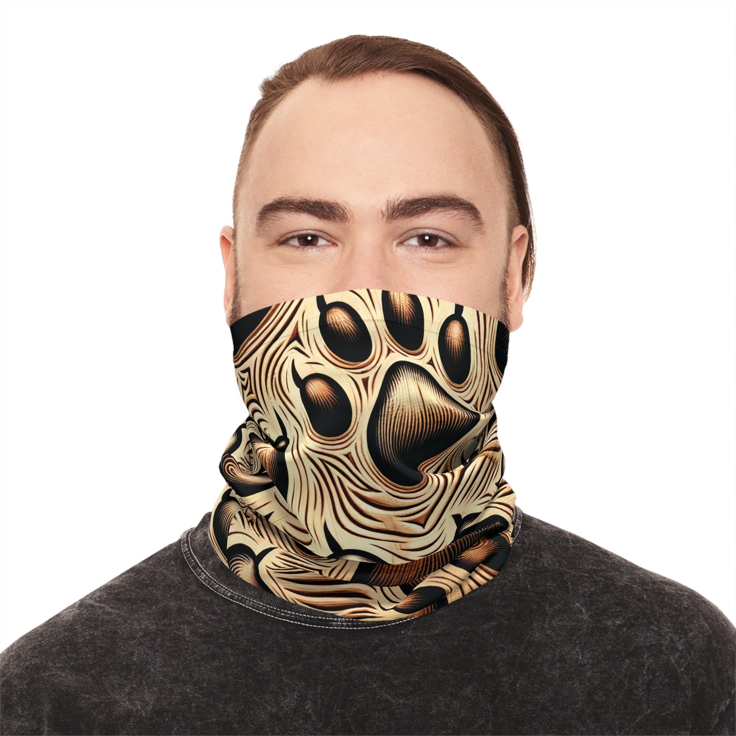 Stylish and Comfortable Feline Paw Print Neck Gaiter for Outdoors, Unique Cat Paw Custom Print Neck Gaiter, Lightweight Neck Tube