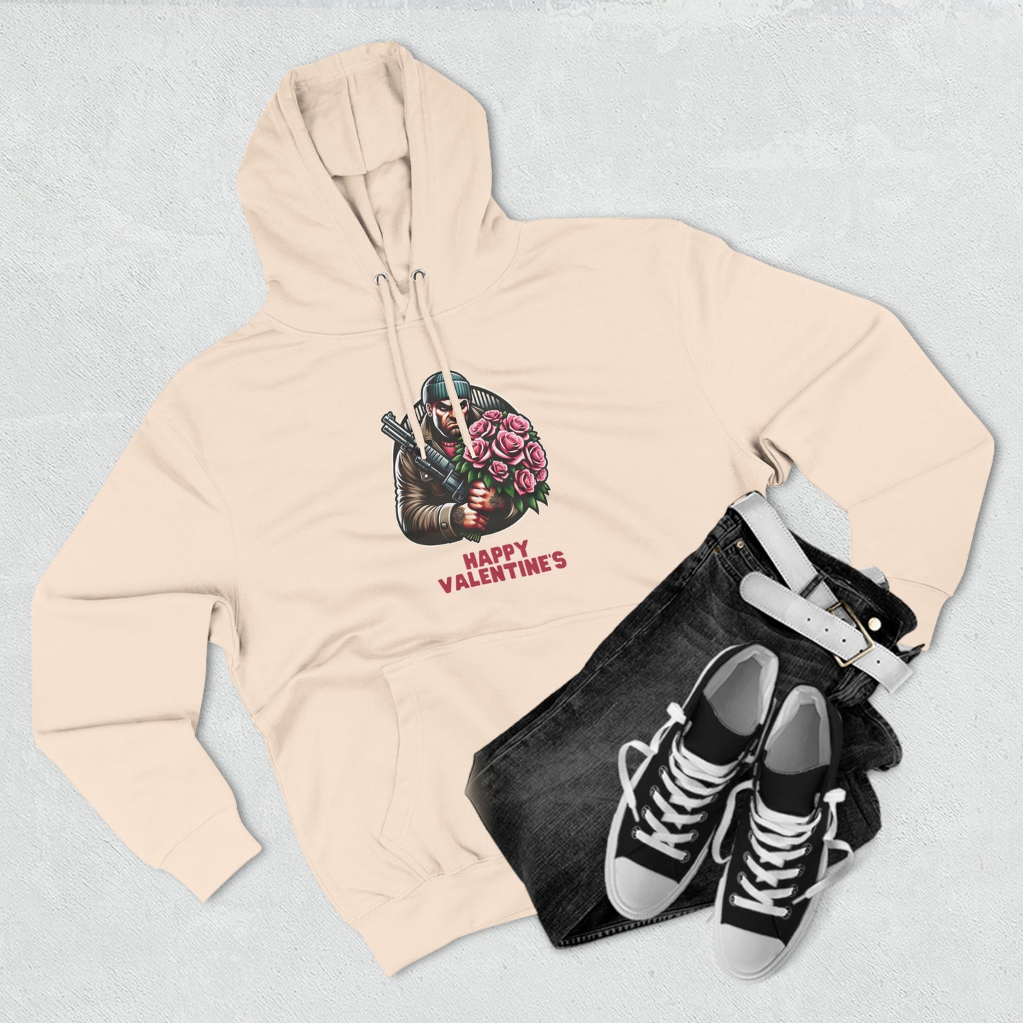 Romantic Thug Three-Panel Fleece Hoodie