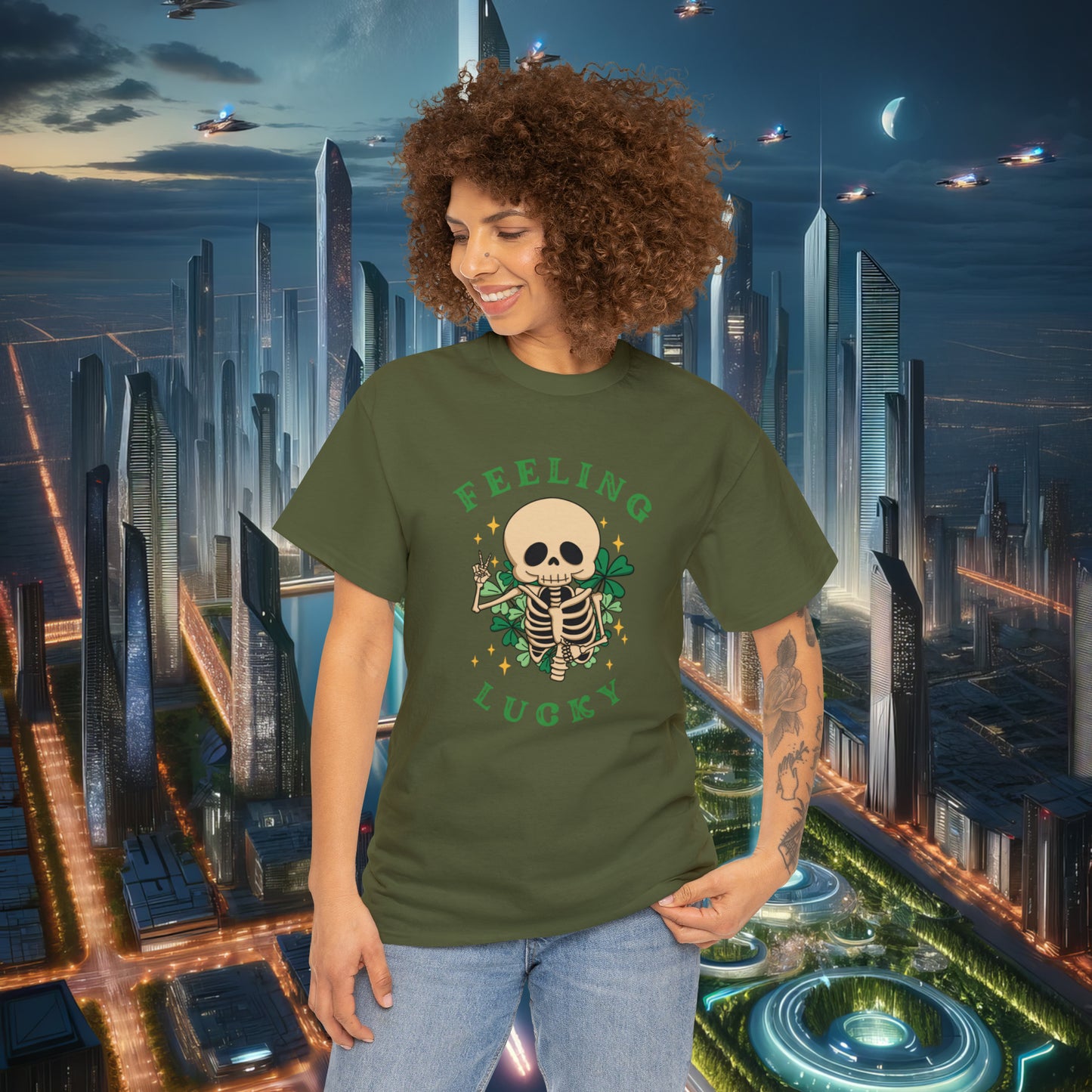 Felling Lucky St Patrick's Day Unisex Cotton Tee