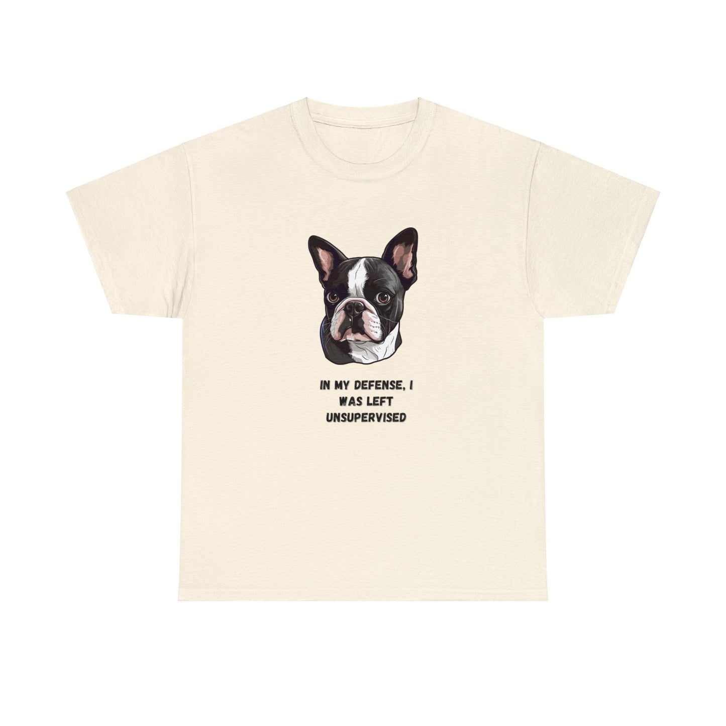 In My Defense Cute Frenchie Unisex Heavy Cotton Tee