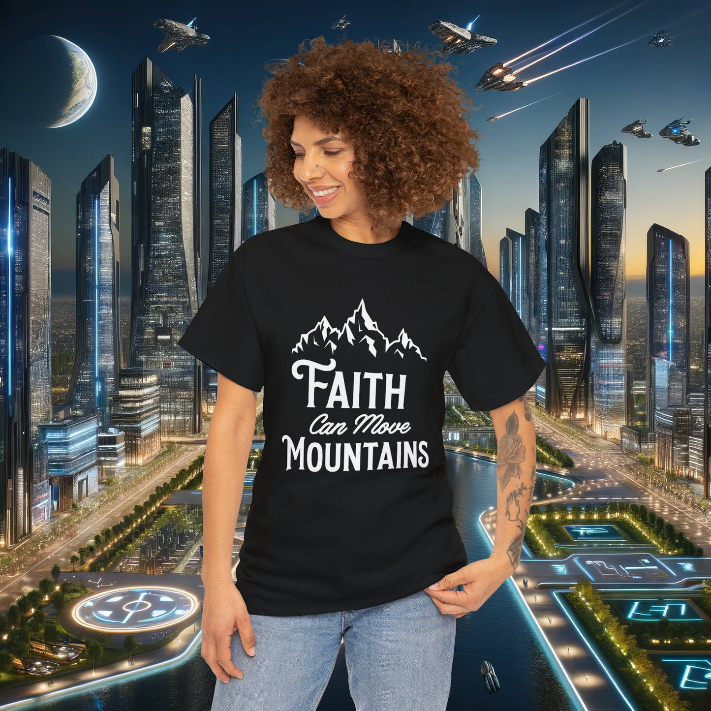 Faith Can Move Mountains Unisex Cotton Tee