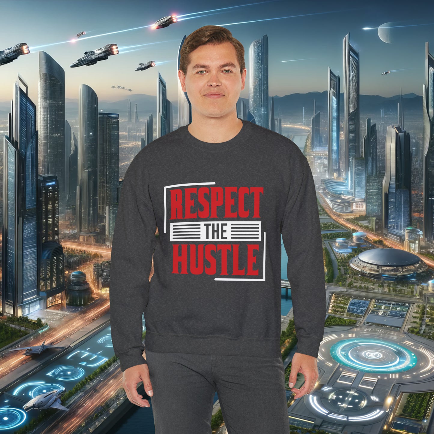 Respect The Hustle Unisex Crewneck Sweatshirt