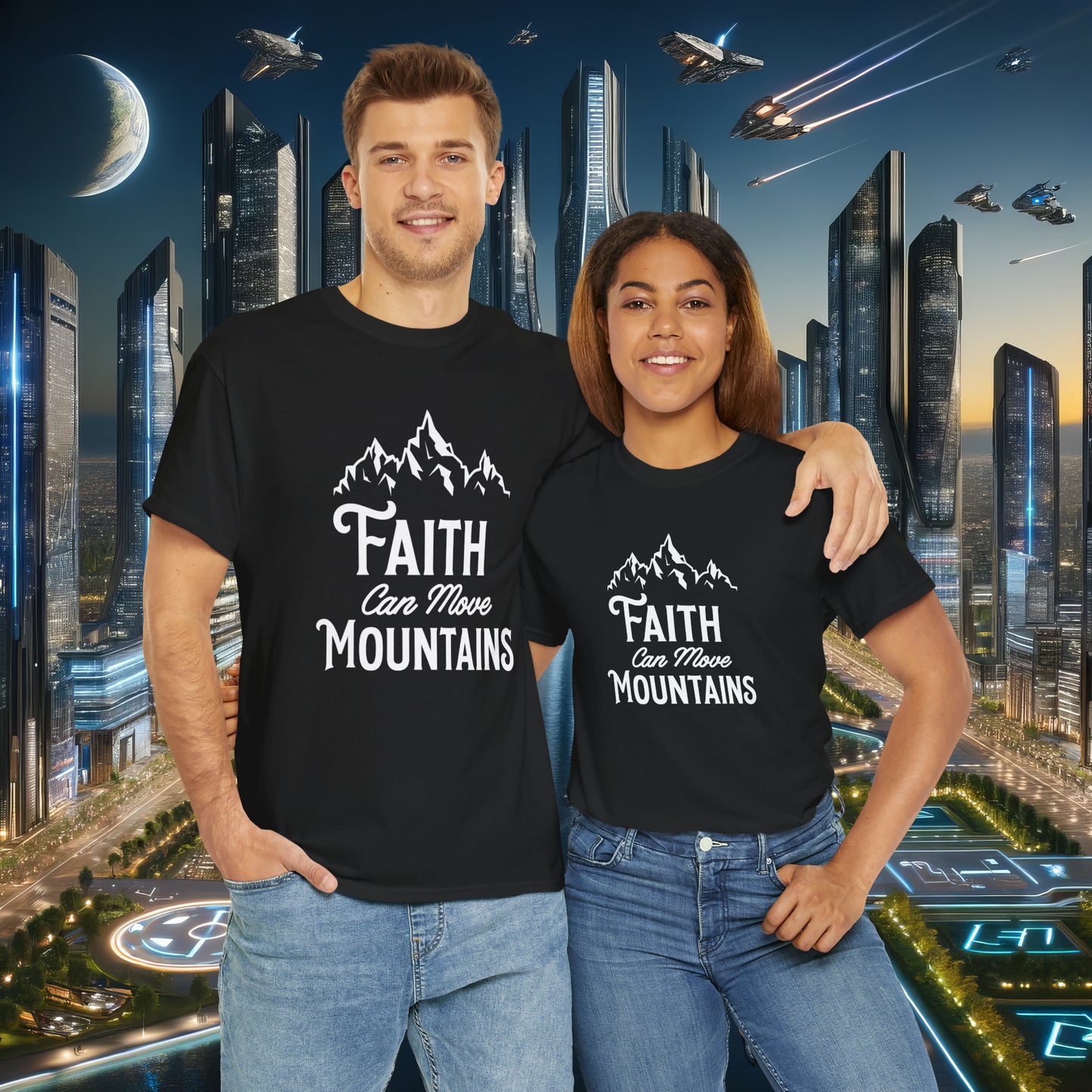 Faith Can Move Mountains Unisex Cotton Tee