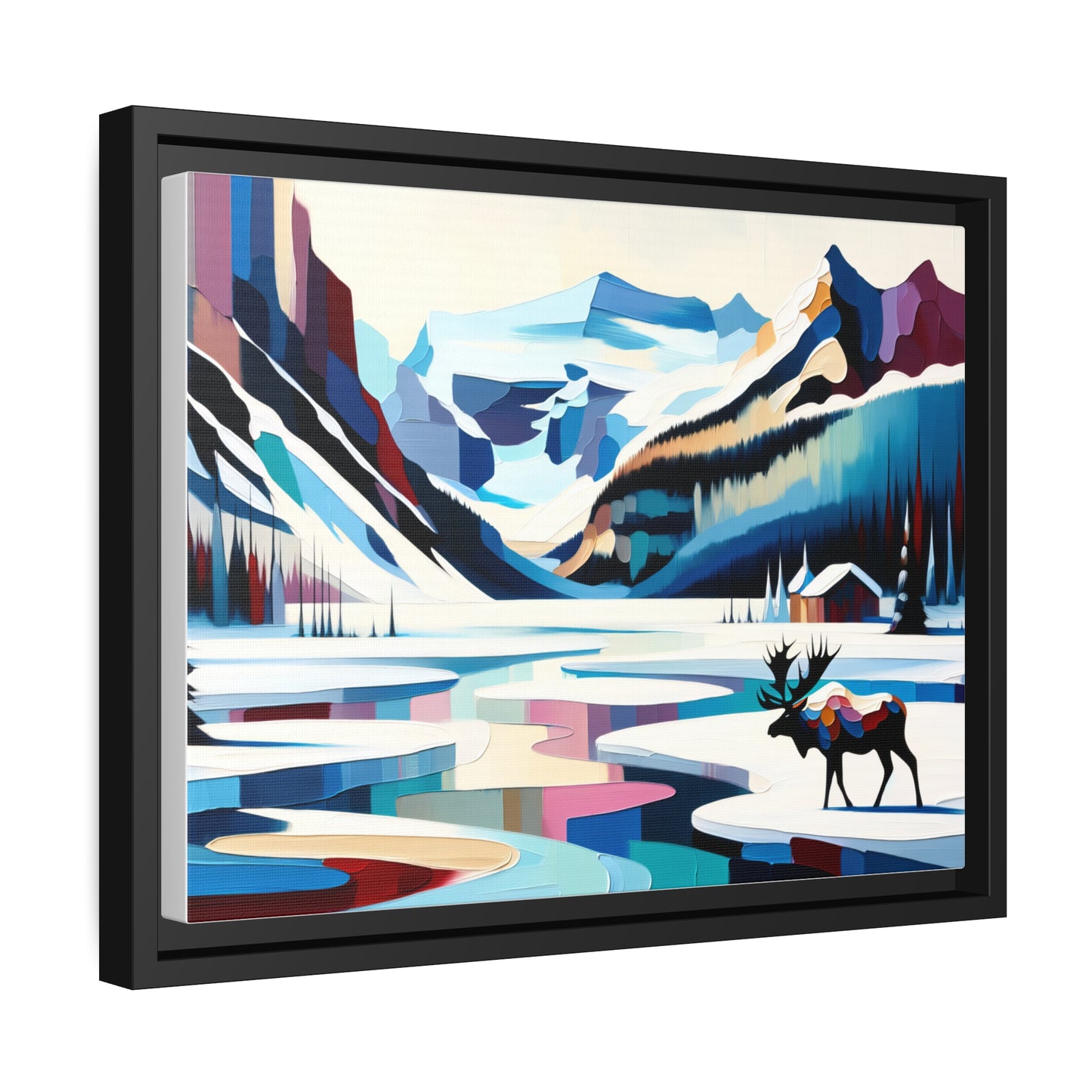 Majestic Moose Matte Canvas, Black Frame