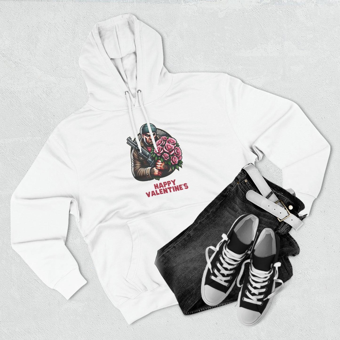 Romantic Thug Three-Panel Fleece Hoodie