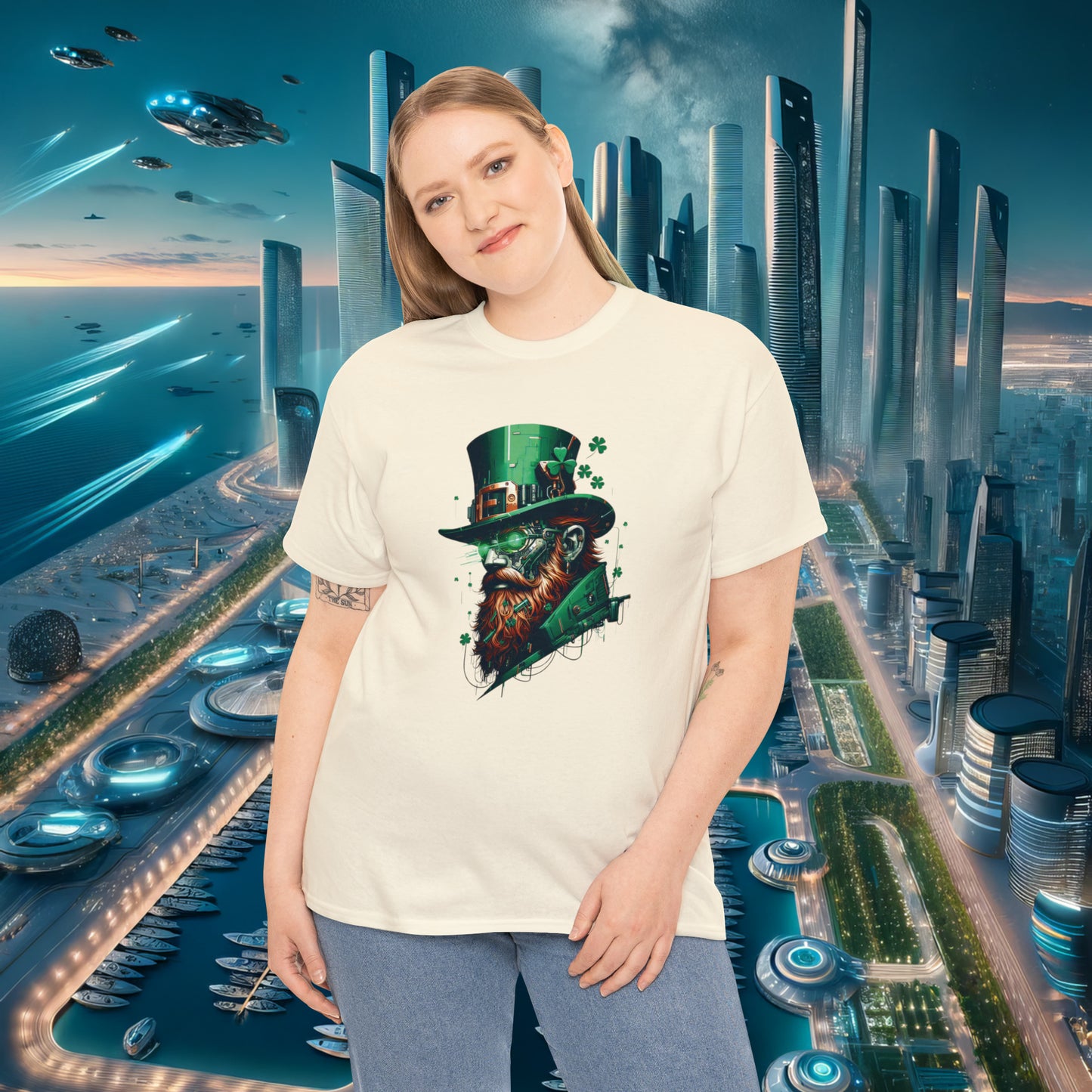 Techno Leprechaun Unisex Cotton Tee