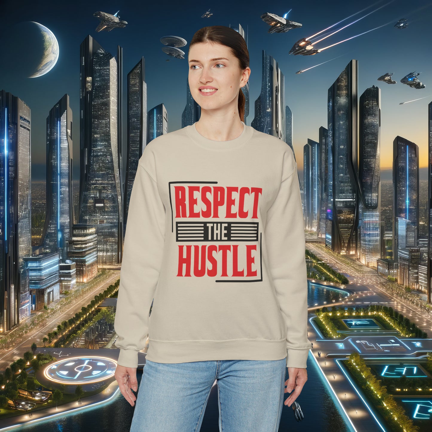 Respect The Hustle Unisex Crewneck Sweatshirt