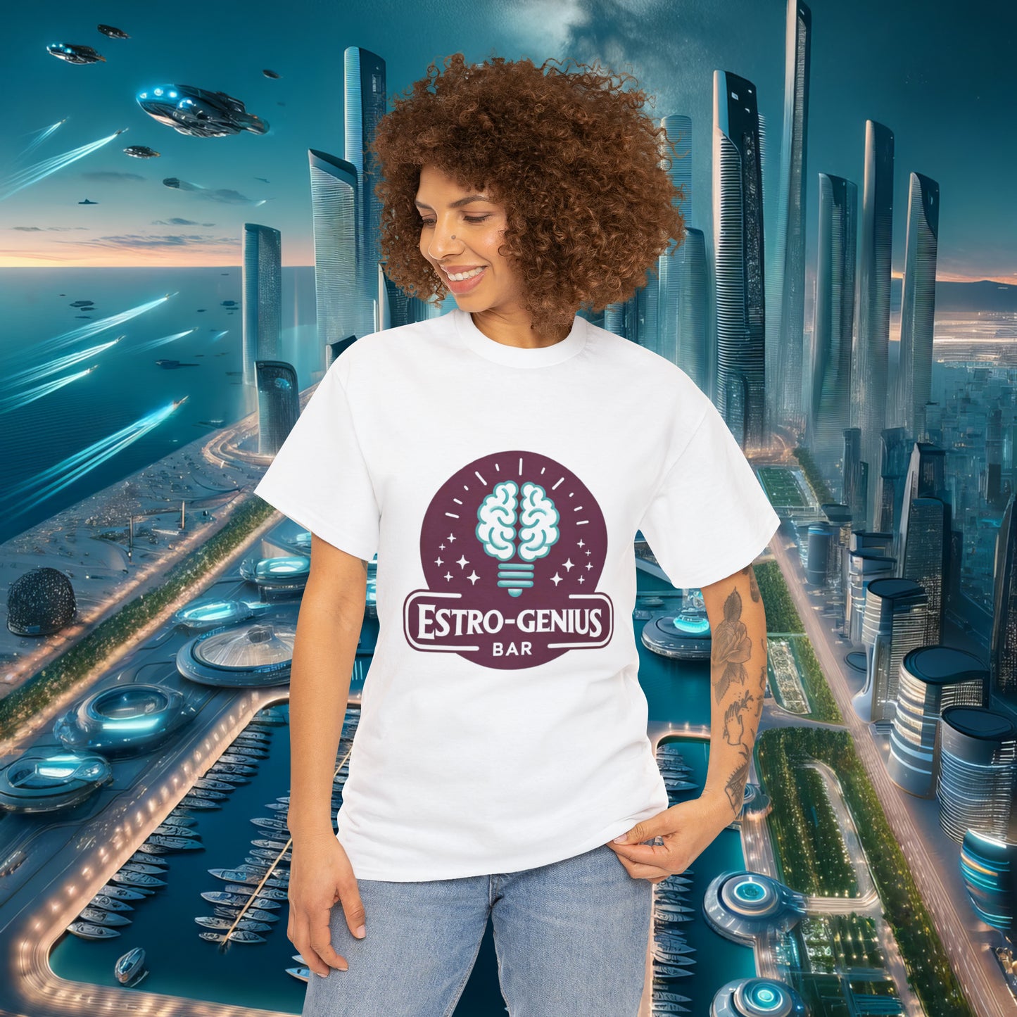 Estro-Genius Bar Unisex Cotton Tee