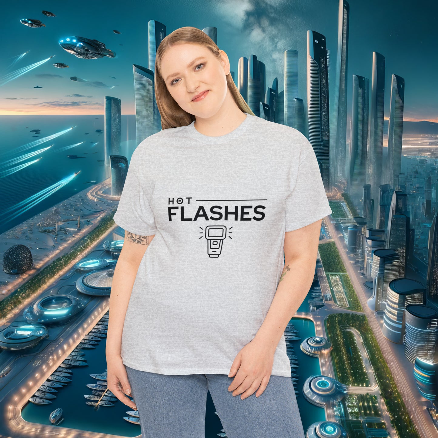 Unisex Hot Flashes Cotton T-Shirt - Humor in Comfort