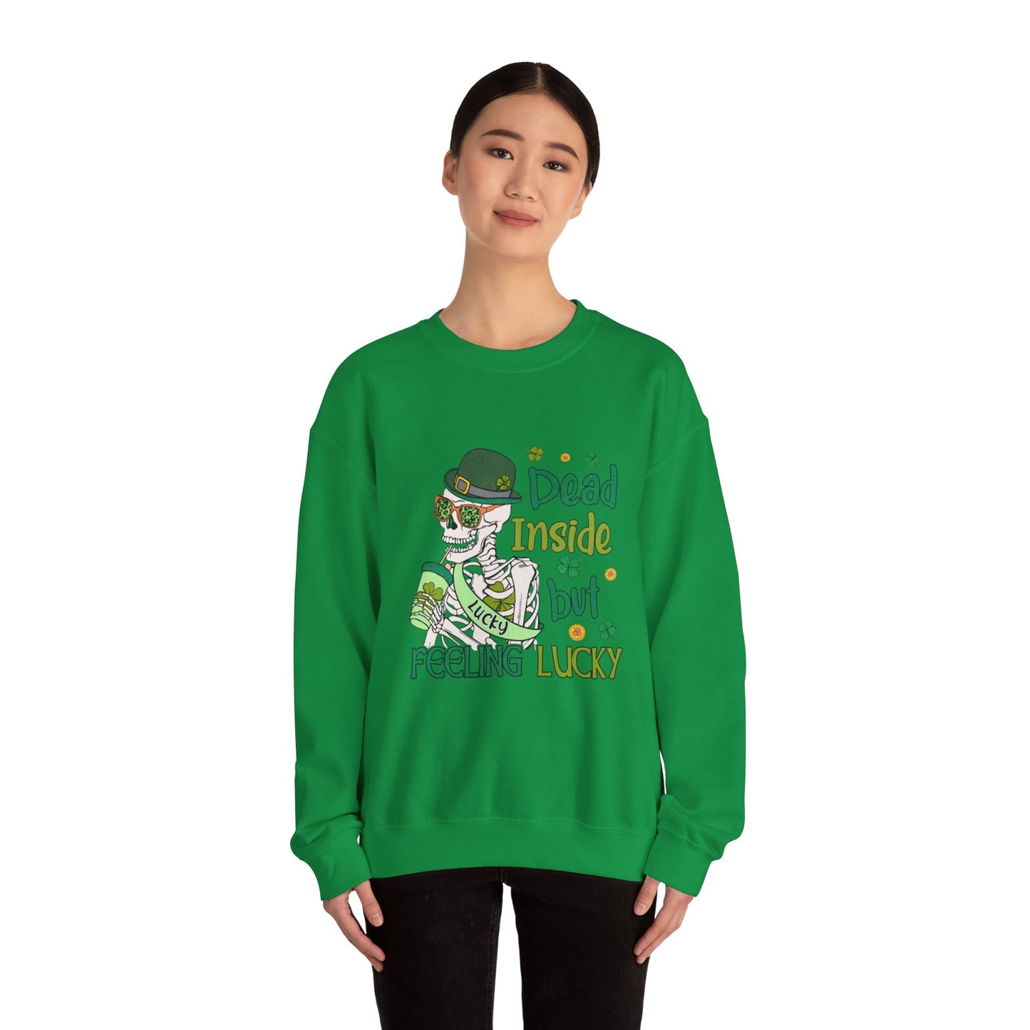 Dead Inside But Feeling Lucky | Unisex Crewneck Sweatshirt